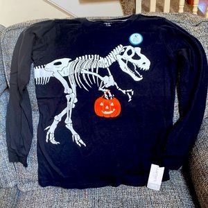 NWT Carter’s Halloween Glow In the Dark Skeleton Dinosaur T-shirt, Size …